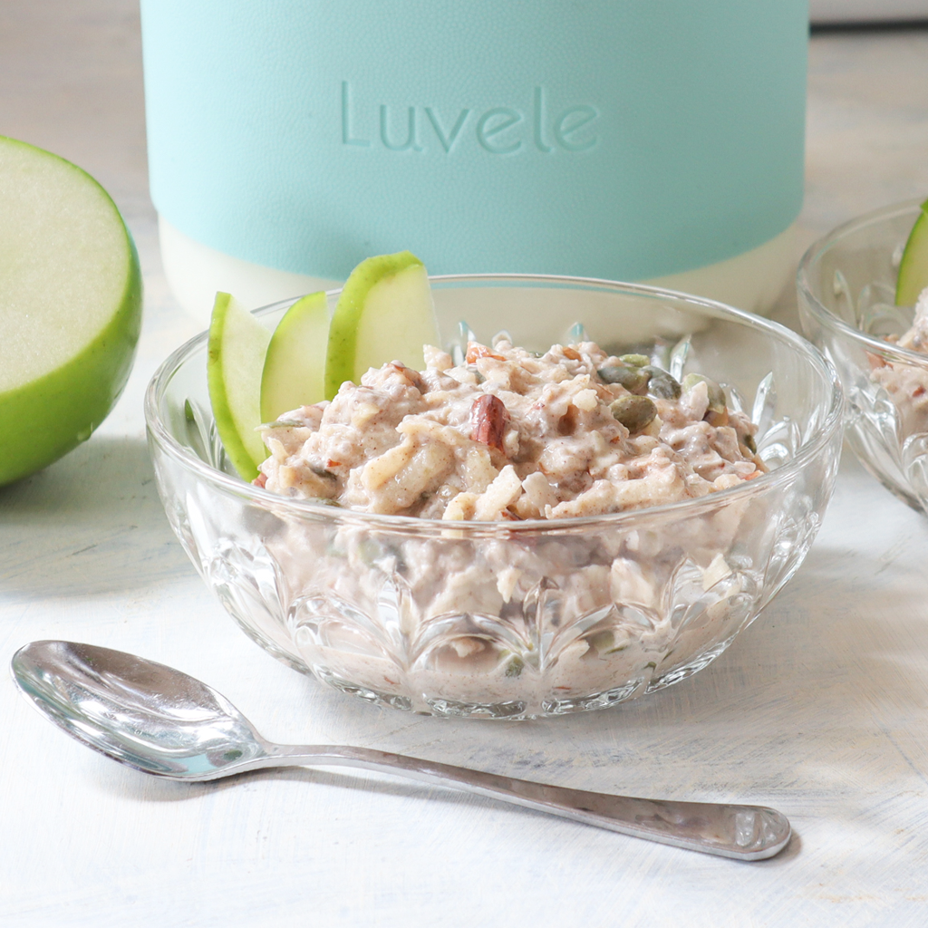 Apple & cinnamon bircher muesli (paleo & vegan)