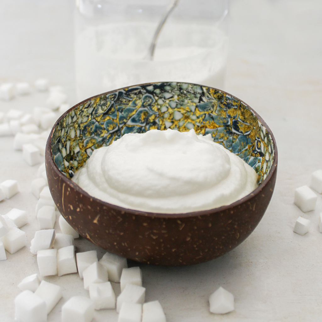 Coconut yogurt made from frozen coconut chunks