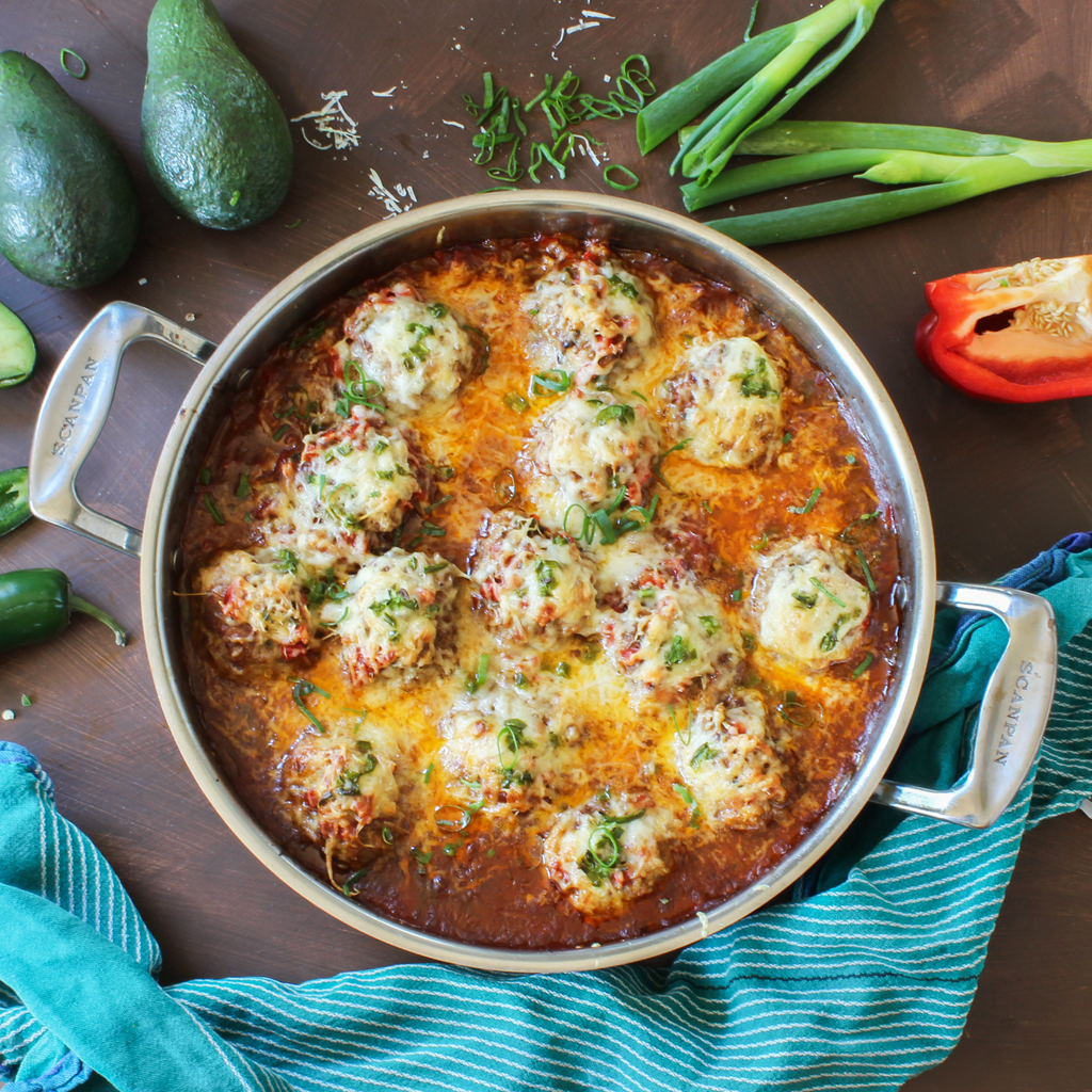 One pot Mexican meatball bake