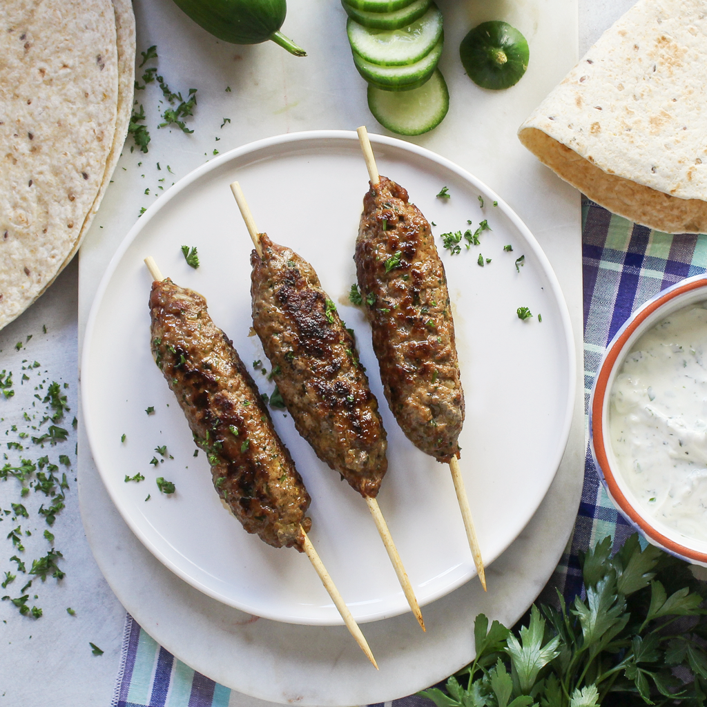 Moroccan kebabs beef top