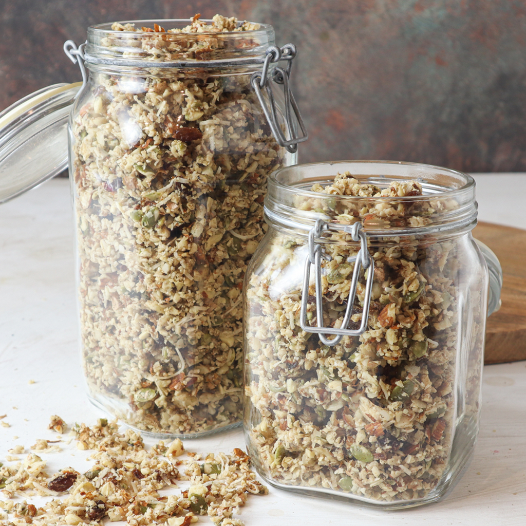 Paleo dehydrator nut cluster muesli