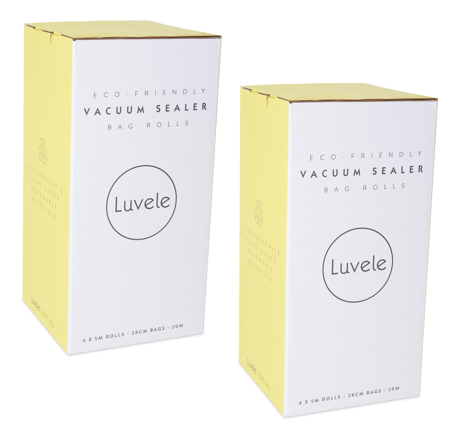 Luvele Vacuum Biodegradable Sealer Bag Rolls | 28cm by 40m Compostable Food Bags
