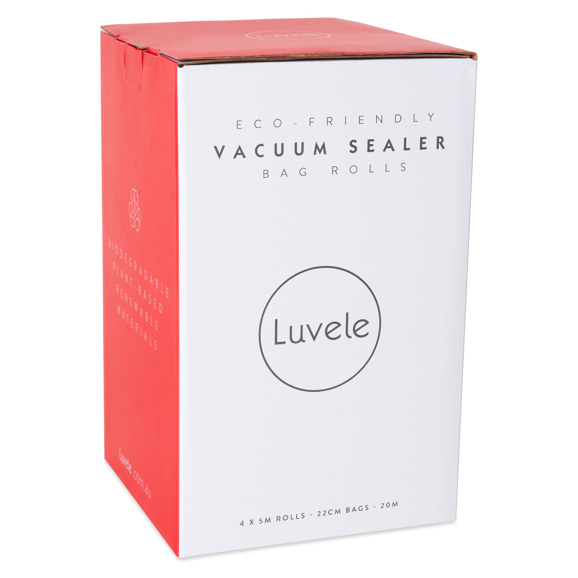 Luvele Vacuum Biodegradable Sealer Bag Rolls | 22cm by 20m Compostable Food Bags