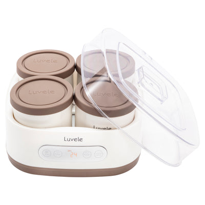 Luvele Pure Yogurt Maker | 4x 400ml Ceramic Jars SCD & GAPS DIET | Total capacity 1.5L