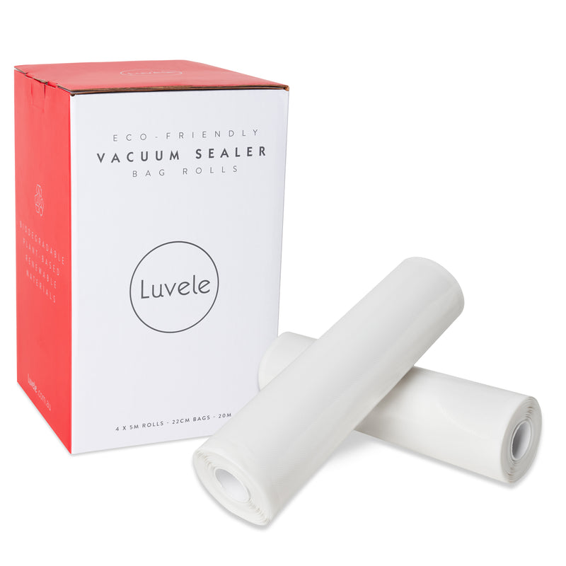 Luvele Vacuum Biodegradable Sealer Bag Rolls 22cm by 20m Compostable