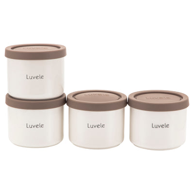 Luvele 4x 400ml ceramic yogurt jars | Compatible with Pure Yogurt Maker